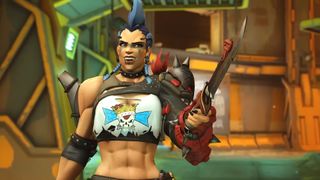 Junker Queen in Overwatch 2 holding a knife