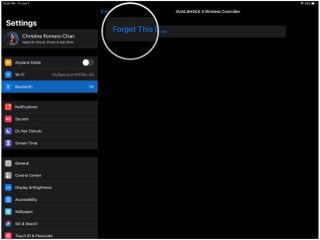 Unpair DualShock 4 or Xbox One S controller from IOS by showing steps: Tap Forget Device