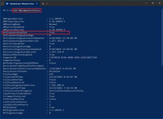 Get-Mpcomputerstatus command