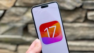 iOS 17 logo on iPhone