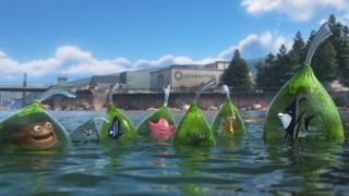 fish in bags floating in water in Finding Dory