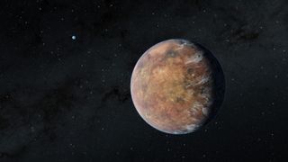 An artist's depiction of the exoplanet TOI 700 e, an Earth-size world in its star's habitable zone.