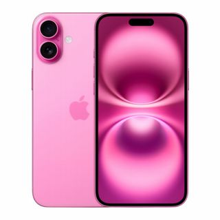 Apple iPhone 16 Plus in pink against white background.