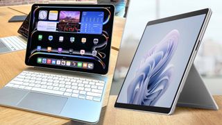 iPad Pro 2024 vs Microsoft Surface Pro 10 composite image