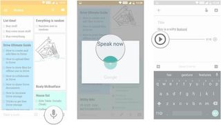 Google Keep dictation