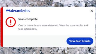 Malwarebytes Premium Plus threat detected