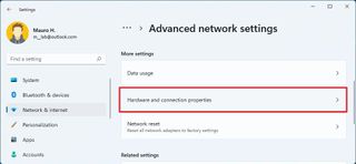 Open Hardware Connection Properties