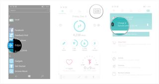 Launch Fitbit, tap on settings tab, and tap on your device.