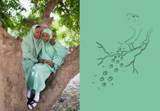 photograph of african women on tree