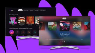 Promo images of the Deezer app on Apple TVs