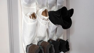 Over the door shoe storage