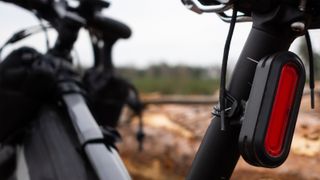 Image of bike lights on bike in countryside