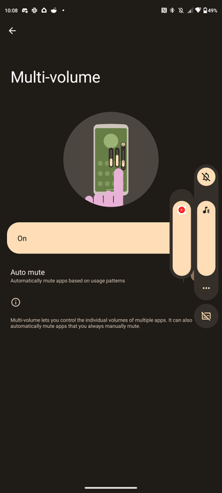 Motorola edge+ (2022) multi volume adjustment