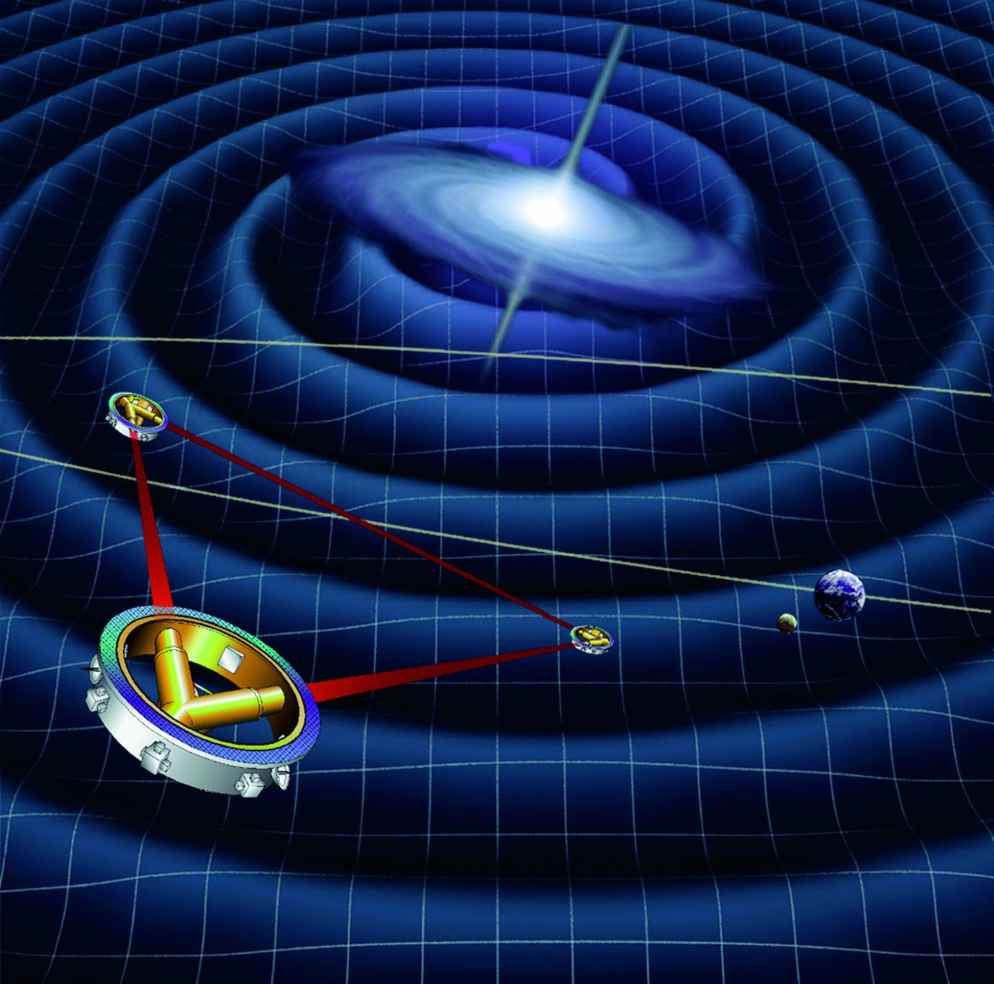 The LISA mission was planned to be the first space-based mission to attempt the detection of gravitational waves. These are ripples in spacetime that are emitted by exotic objects such as black holes. 