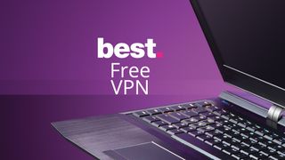 The words &quot;best free VPN&quot; next to a laptop