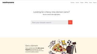 iWantMyName homepage screenshot