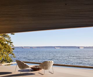 Liminal House vistas towards the sea from terrace