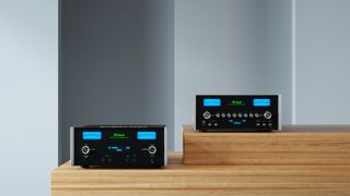 McIntosh C55 and McIntosh C2800 side by side on plinths