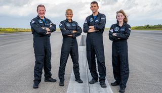 The Inspiration4 crew, from left: Chris Sembroski, Sian Proctor, Jared Isaacman and Hayley Arceneaux.