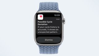 a photo of the Apple Watch 8 with cycle tracking