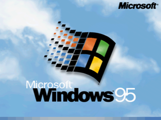 Windows 95 startup loading screen.