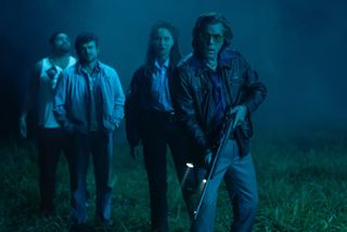 (L to R) O'Shea Jackson Jr. as Daveed, Alden Ehrenreich as Eddie, Ayoola Smart as Reba and Ray Liotta as Syd in Cocaine Bear