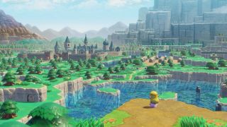 Zelda looks out over the kingdom of Hyrule in The Legend of Zelda: Echoes of Wisdom.