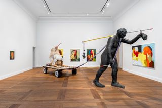 Installation view, ‘Nicole Eisenman. with, and, of, on Sculpture’ at Hauser & Wirth Paris,5 June–21 September 2024.© Nicole Eisenman.Courtesy the artist and Hauser & Wirth.