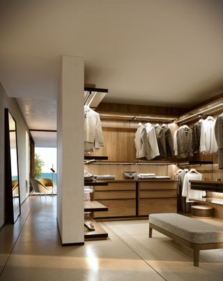 Wardrobe with fixed joinery