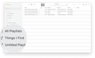 How To View And Sort Music In macOS Big Sur: Click a playlist in the sidebar to open it.