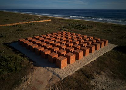 Installation view of Atlantes, 2019, by Bosco Sodi, Oaxaca, Mexico