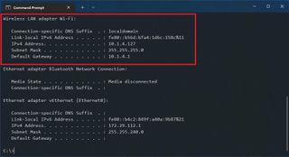 Windows 11 ipconfig command