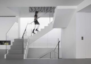 hermosa beach house white staircase