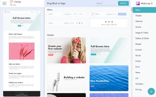 A demonstration of Mobirise's website builder in use