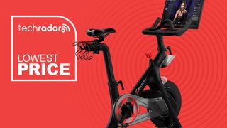 Peloton Bike on TechRadar background