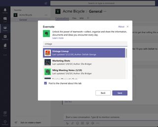 Evernote Microsoft Teams