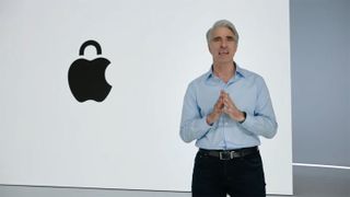 Apple's Craig Federighi discussing security at the Worldwide Developers Conference (WWDC) 2022.