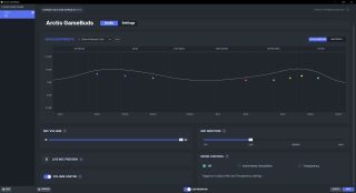 Screenshot of the SteelSeries GG app showing settings for the SteelSeries Arctis GameBuds