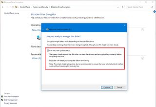 Run BitLocker system check