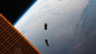 Two CubeSats, part of a constellation built and operated by Planet Labs Inc. to take images of Earth, were launched from the International Space Station on May 17, 2016.