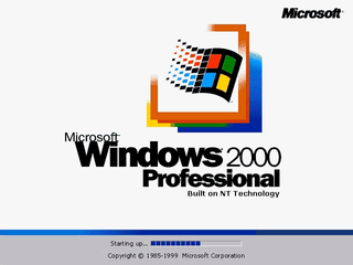 Windows 2000 boot up screen.