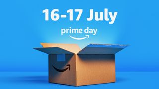 An Amazon box opening with the text '16-17 July Prime Day' above it.