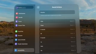 Sound control on Apple Vision Pro.