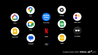 Xreal Beam Pro menu showing apps floating