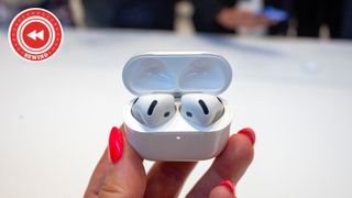 AirPods 4 hands on with Rewind logo