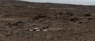 NASA's Curiosity Mars rover, looking toward the west, viewed inclined strata at "Zabriskie Plateau," northeast of the "Pahrump Hills" outcrop at the base of Mount Sharp. Image released Dec. 8, 2014.