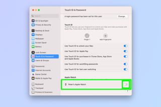 A screenshot showing how to unlock your Mac using an Apple Watch