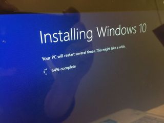 wait for windows 10 to install