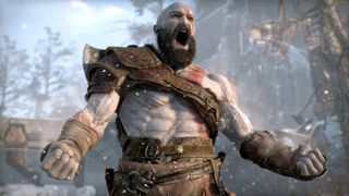 Kratos raging out in God of War, which is finally coming to the PC