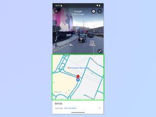 A screenshot showing how to use Google Maps Street View on Android